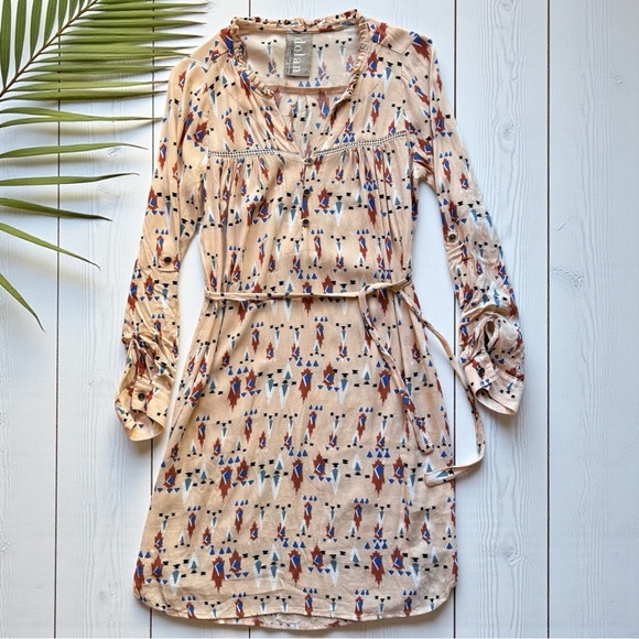 DOLAN Left Coast Collection XS Anthropologie Dress Geometric Print Belted Boho - Picture 7 of 16